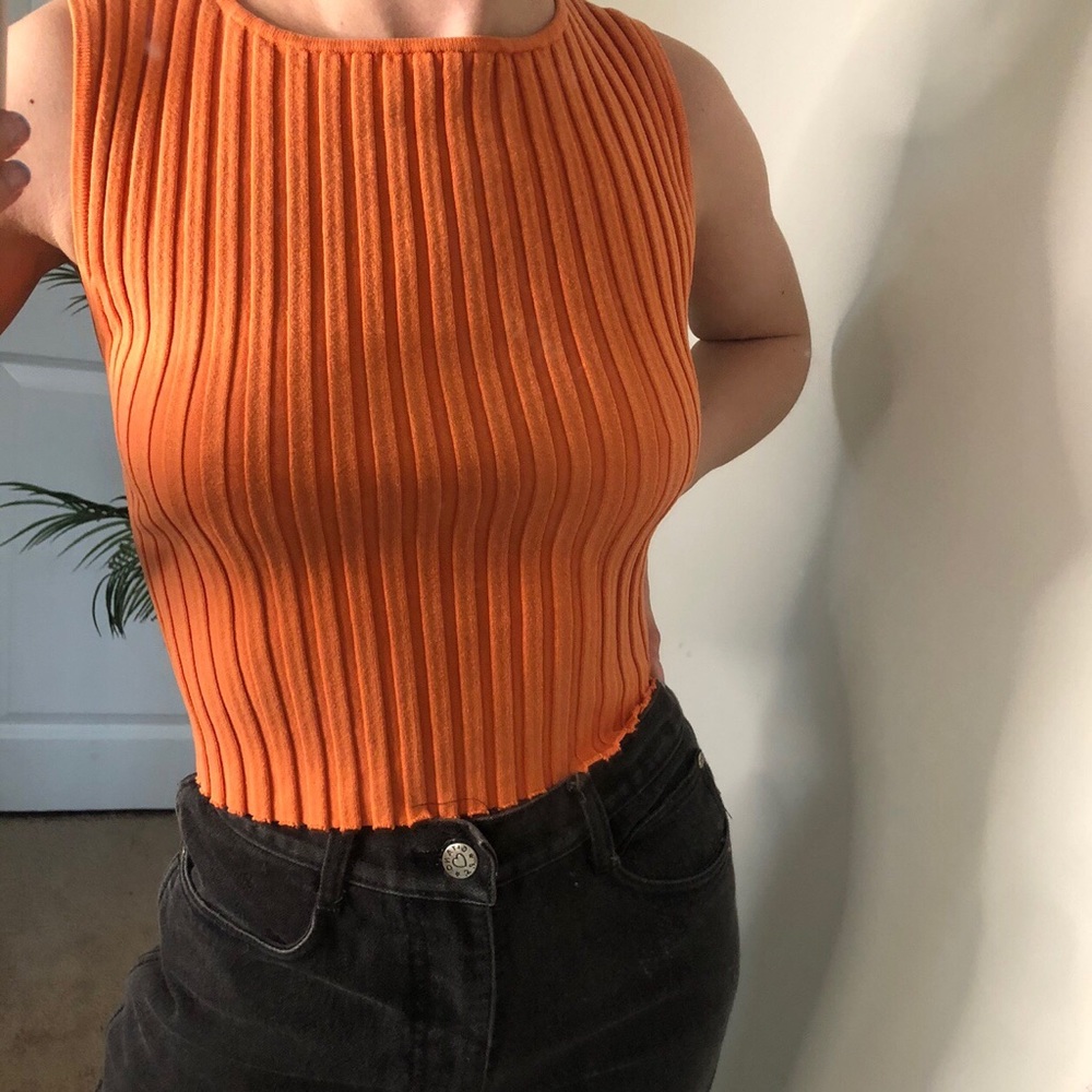 SOLD Vintage orange cropped tank